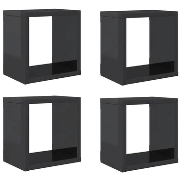 vidaXL Étagères cubes 4 pcs Gris brillant 22x15x22 cm