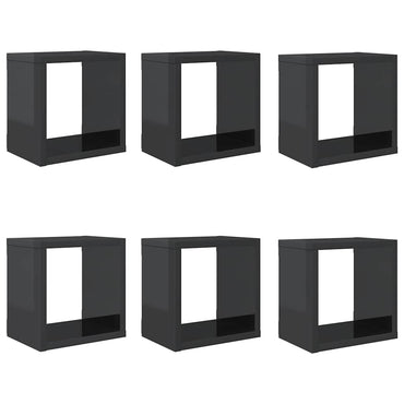 vidaXL Étagères cubes 6 pcs Gris brillant 22x15x22 cm