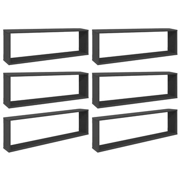 vidaXL Étagères cubes 6 pcs Gris 100x15x30 cm Bois d'ingénierie