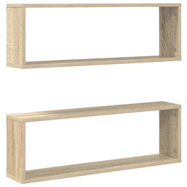 vidaXL Étagères cubes 2 pcs Chêne Sonoma 80x15x26,5 cm Bois d'ingénierie