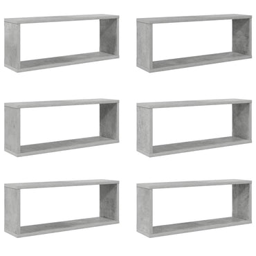 vidaXL Étagères cubes 6 pcs Gris béton 60x15x23 cm Bois d'ingénierie