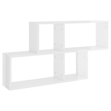 vidaXL Étagère murale Blanc brillant 100x18x53 cm Aggloméré