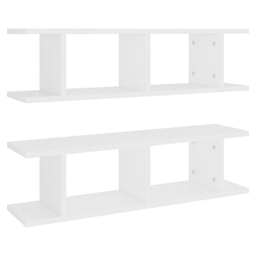 vidaXL Étagères murales 2 pcs Blanc 75x18x20 cm Bois d'ingénierie