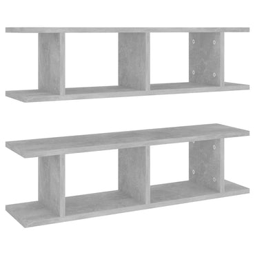 vidaXL Étagères murales 2 pcs Gris béton 75x18x20 cm Bois d'ingénierie