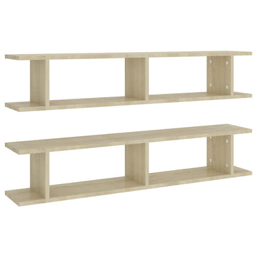 vidaXL Étagères murales 2 pcs Chêne Sonoma 105x18x20 cm Bois d'ingénierie