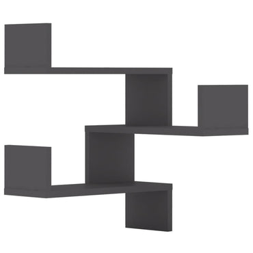 vidaXL Wand-Eckregale 2 Stk. Grau 40x40x50 cm Holzwerkstoff