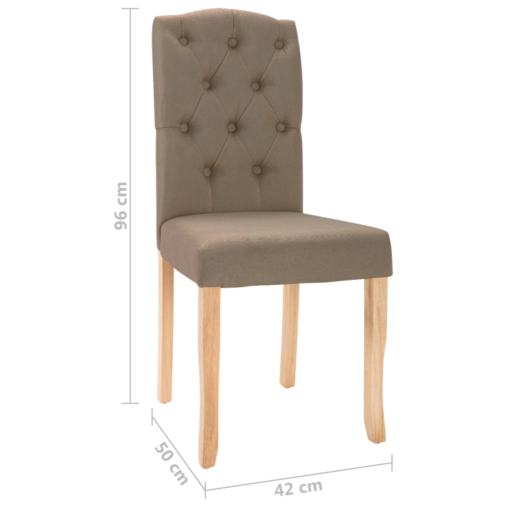 vidaXL Chaises de salle à manger 4 pcs Taupe Tissu