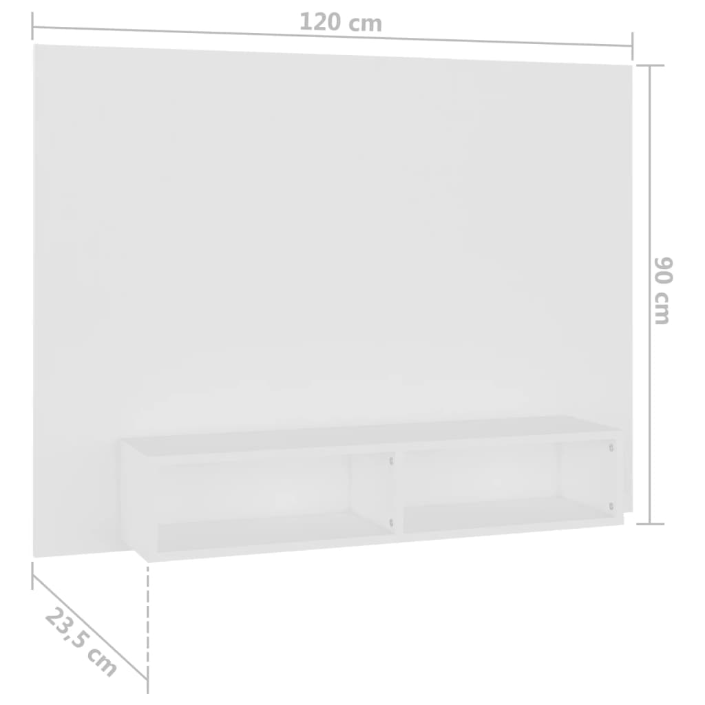 vidaXL Meuble TV mural Blanc 120x23,5x90 cm Bois d'ingénierie