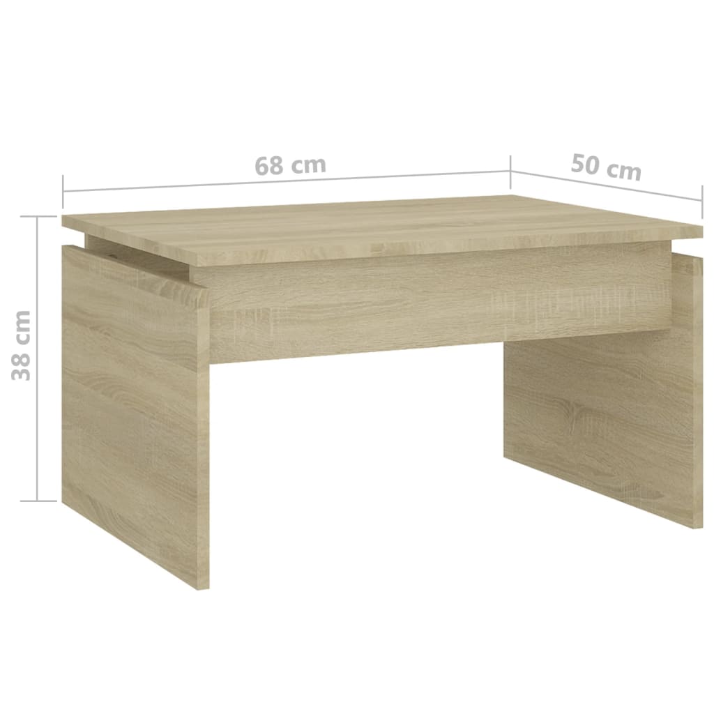 vidaXL Table basse chêne Sonoma 68x50x38 cm bois d'ingénierie