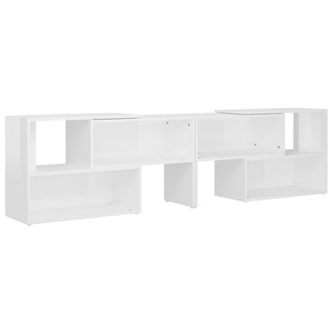 vidaXL Meuble TV blanc brillant 149x30x52 cm Aggloméré