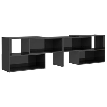 vidaXL Meuble TV gris brillant 149x30x52 cm Aggloméré