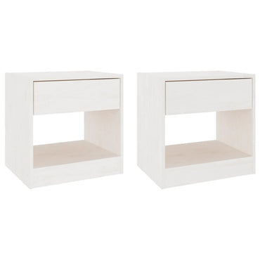 vidaXL Nachttische 2 Stk. Weiß 40x31x40 cm Massivholz Kiefer