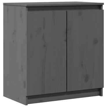 vidaXL Armoire d'appoint gris 60x36x65 cm Bois de pin massif