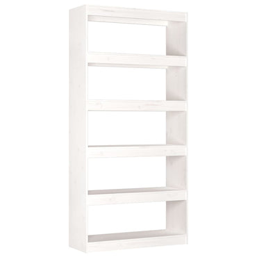vidaXL Bücherregal/Raumteiler Weiß 80x30x167,4 cm Massivholz Kiefer