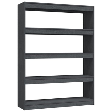 vidaXL Bücherregal/Raumteiler Grau 100x30x135,5 cm Kiefer Massivholz