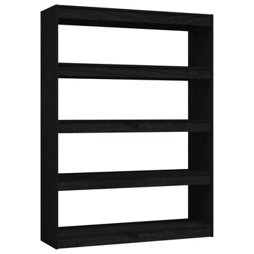 vidaXL Bücherregal/Raumteiler Schwarz 100x30x135,5cm Kiefer Massivholz