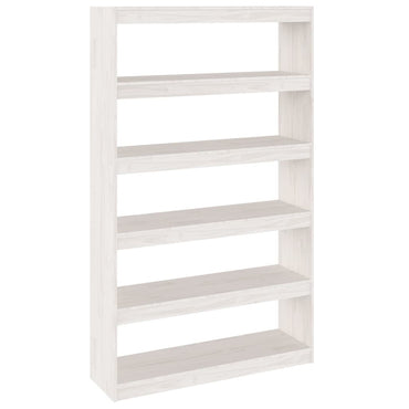 vidaXL Bücherregal/Raumteiler Weiß 100x30x167,5 cm Massivholz Kiefer