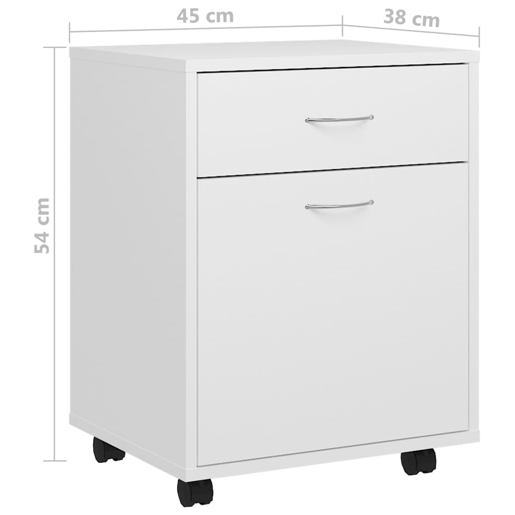 vidaXL Rollschrank Weiß 45x38x54 cm Holzwerkstoff