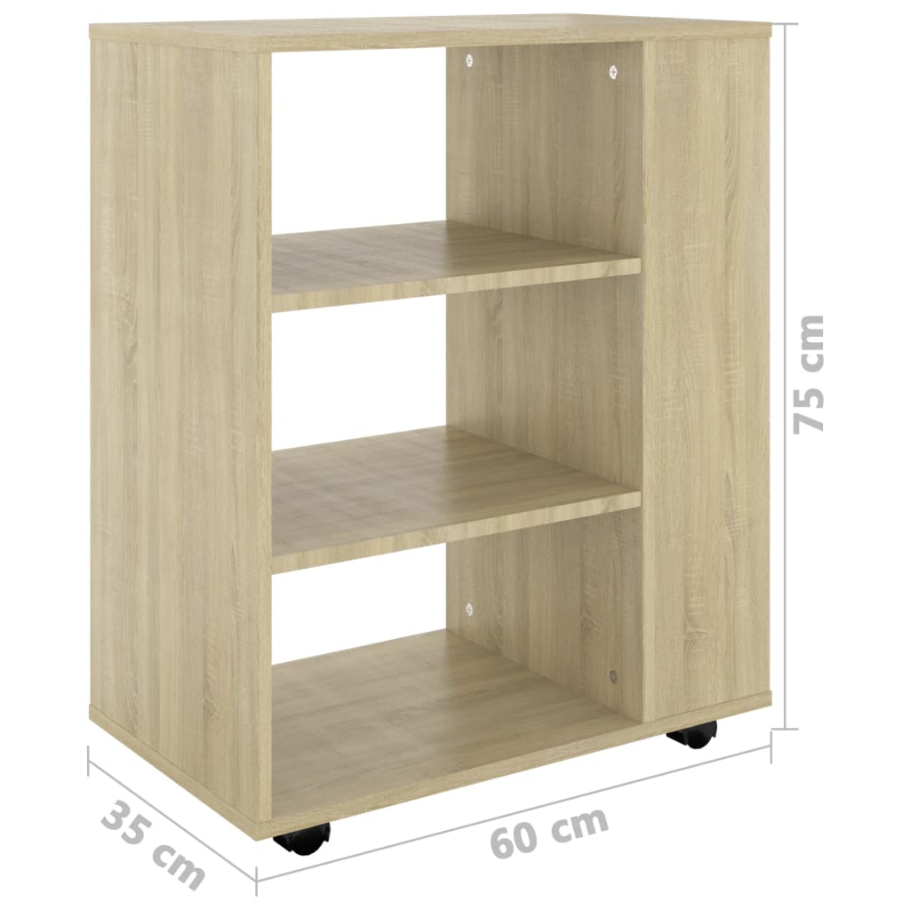 vidaXL Rollschrank Sonoma-Eiche 60x35x75 cm Holzwerkstoff