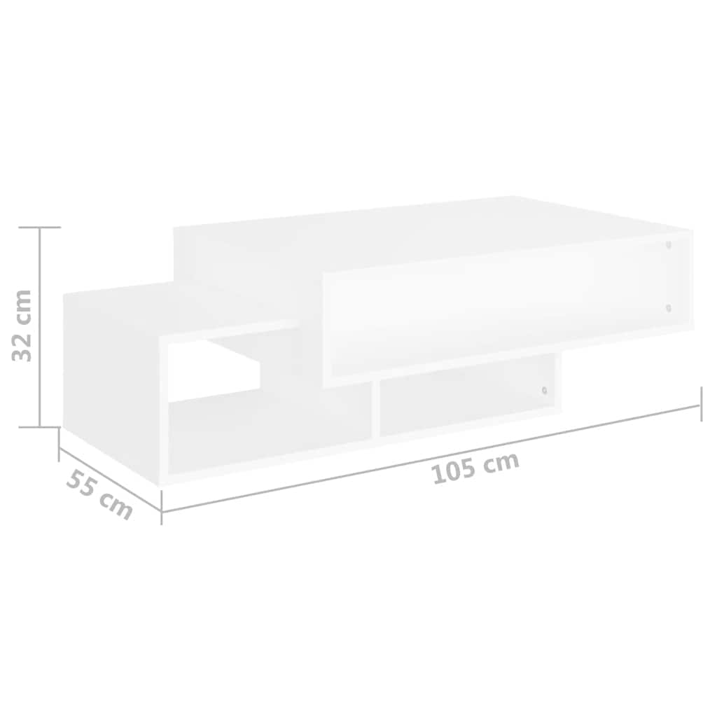 vidaXL Table basse Blanc 105x55x32 cm Bois d'ingénierie