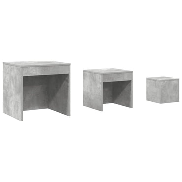 vidaXL Satztische 3-tlg. Betongrau Holzwerkstoff