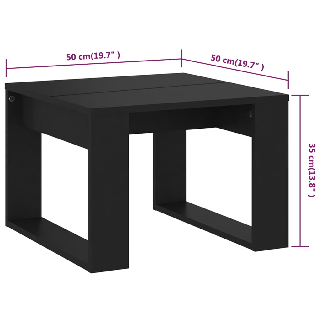 vidaXL Beistelltisch Schwarz 50x50x35 cm Holzwerkstoff