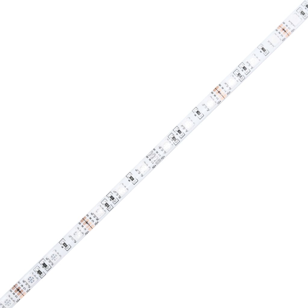 vidaXL Nachttische mit LED-Leuchten 2 Stk. Hochglanz-Weiß 60x35x40cm