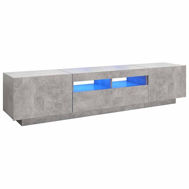 Meuble TV vidaXL avec lumières LED gris béton 180x35x40 cm