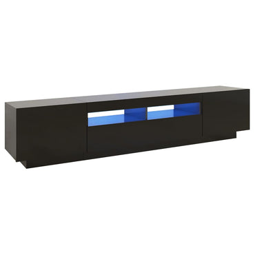 Meuble TV vidaXL avec lumières LED noir 200x35x40 cm