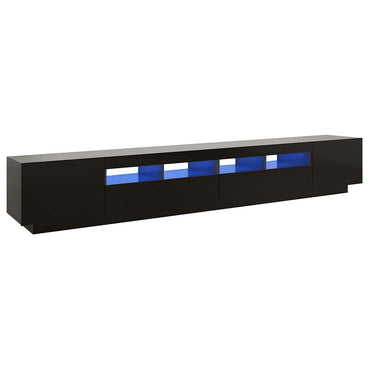 Meuble TV vidaXL avec lumières LED noir 260x35x40 cm