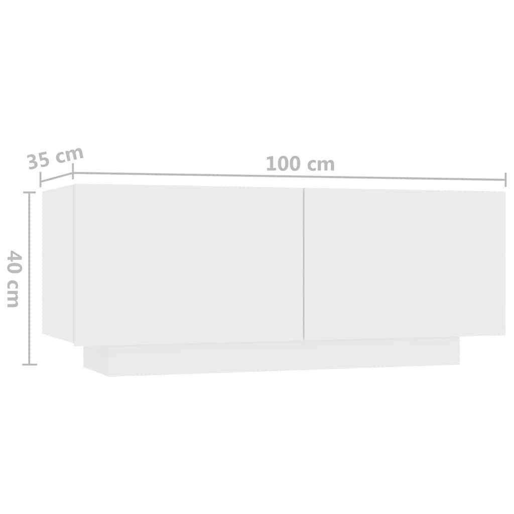 vidaXL Meuble TV avec lumières LED Blanc 300x35x40 cm