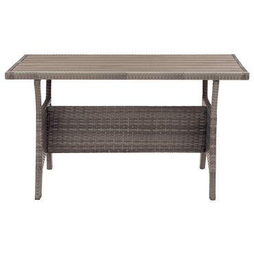 vidaXL Gartentisch Grau 120x70x66 cm Poly Rattan