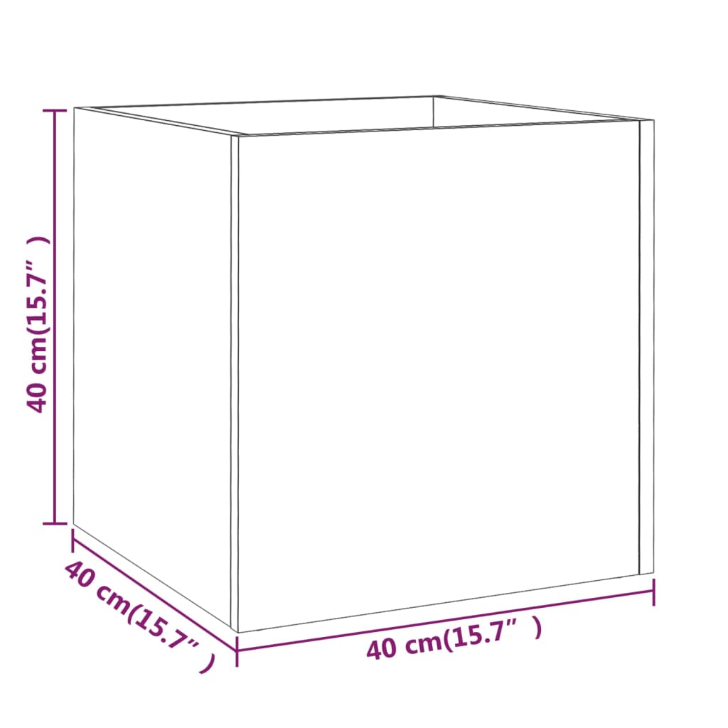 vidaXL Pflanzgefäß Betongrau 40x40x40 cm Holzwerkstoff