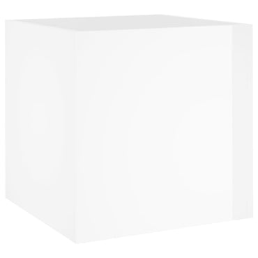 vidaXL Jardinière blanc brillant 40x40x40 cm bois d'ingénierie