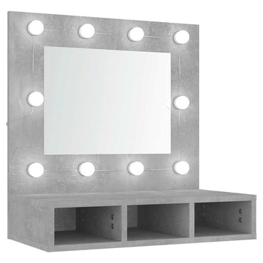 vidaXL Armoire de toilette avec LED gris béton 60x31,5x62 cm