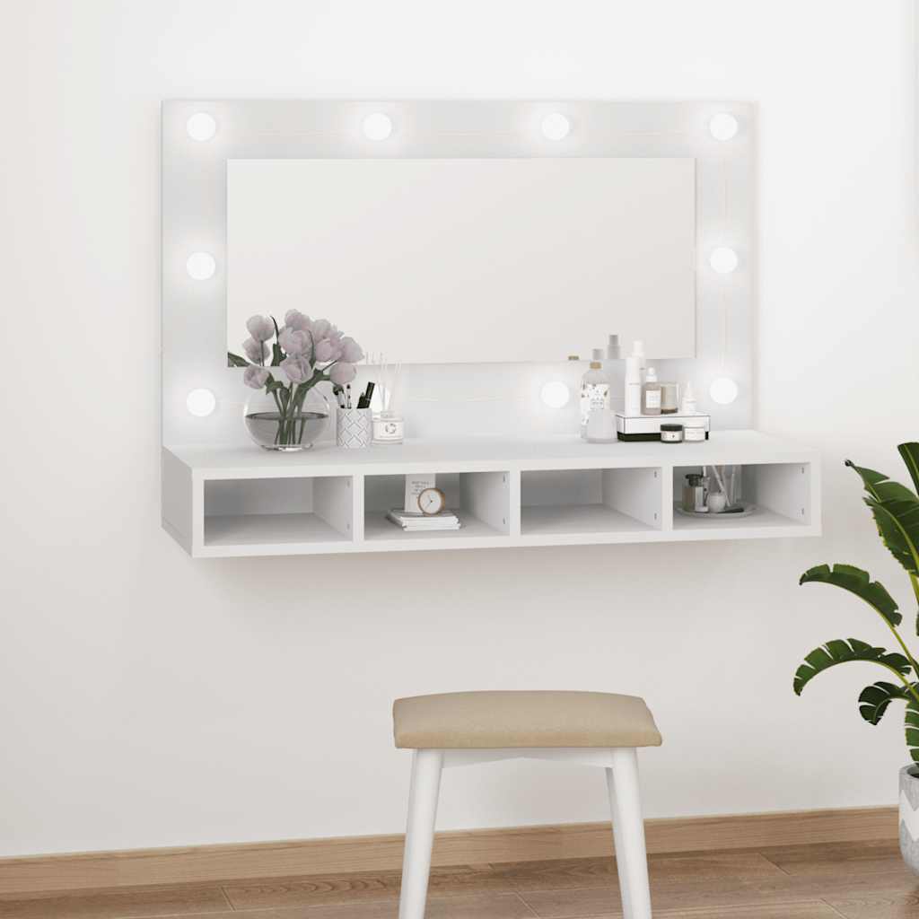 vidaXL Armoire de toilette avec LED Blanc 90x31,5x62 cm