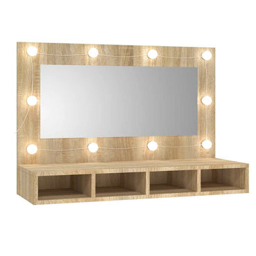 vidaXL Armoire de toilette à LED chêne Sonoma 90x31,5x62 cm