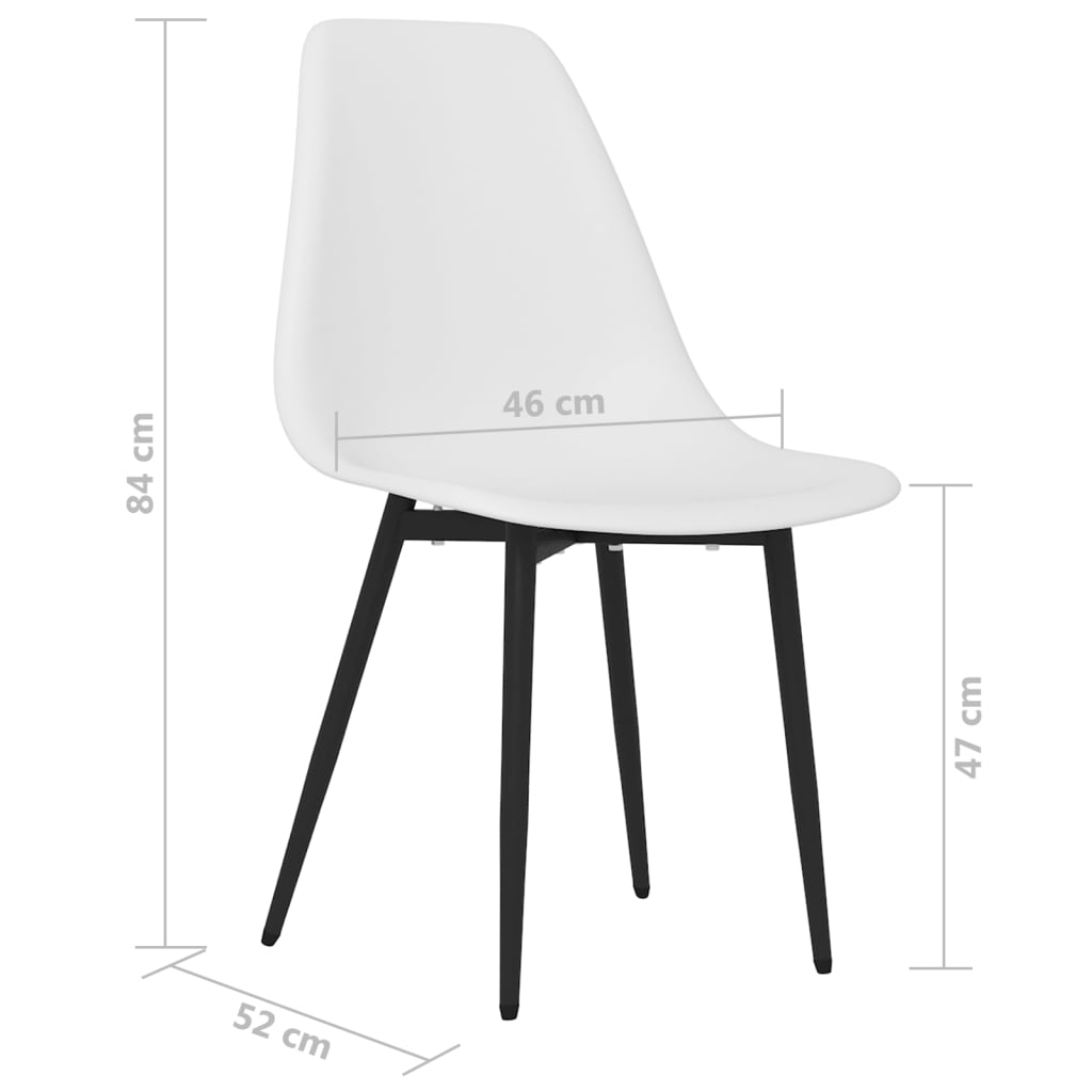 vidaXL Chaises de salle à manger 4 pcs Blanc PP