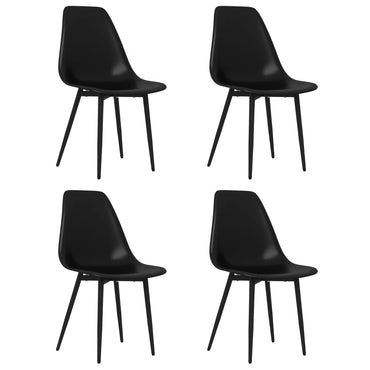 vidaXL Chaises de salle à manger 4 pcs Noir PP