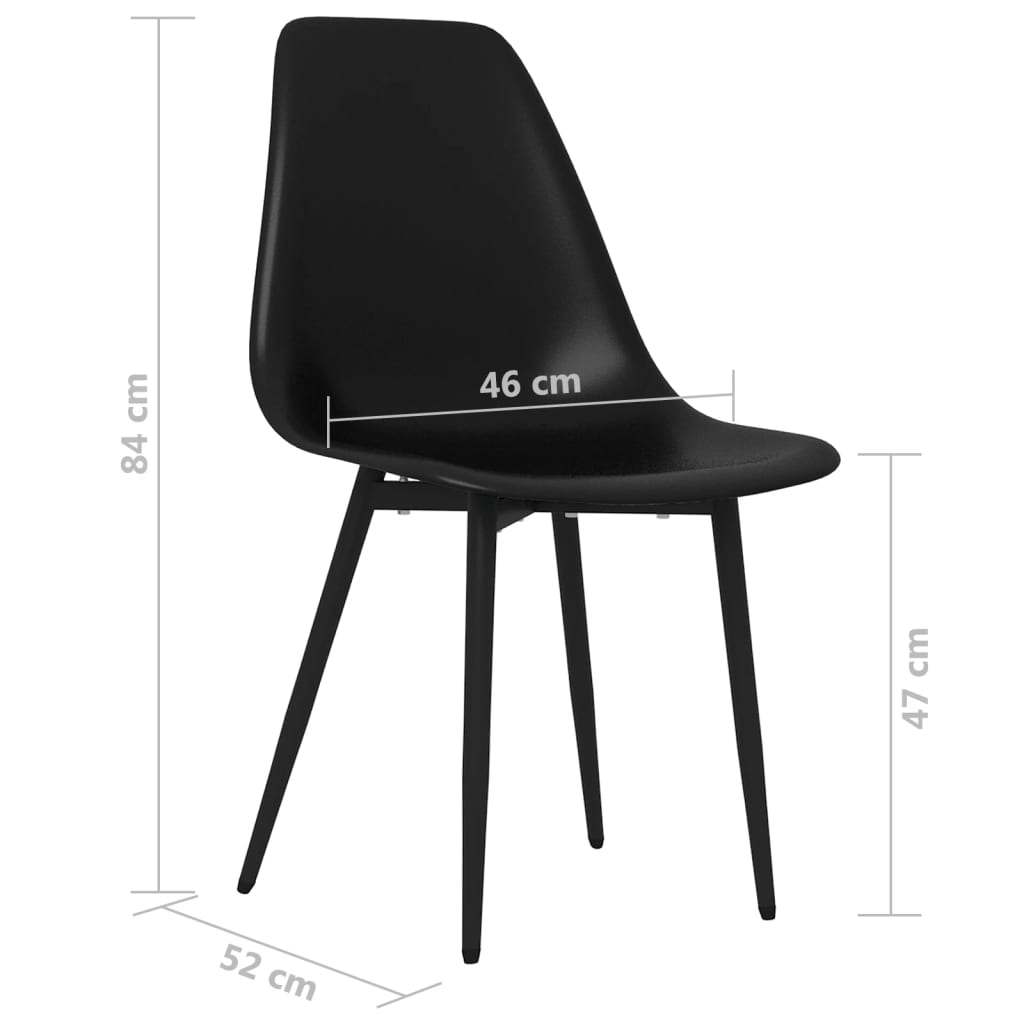vidaXL Chaises de salle à manger 4 pcs Noir PP