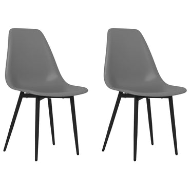 vidaXL Chaises de salle à manger 2 pcs Gris PP