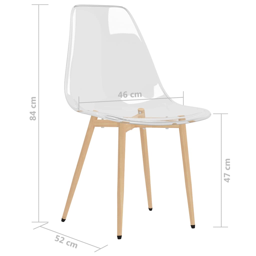 vidaXL Chaises de salle à manger 4 pcs Transparent PET