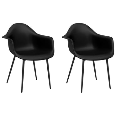vidaXL Esszimmerstühle 2 Stk. Schwarz PP