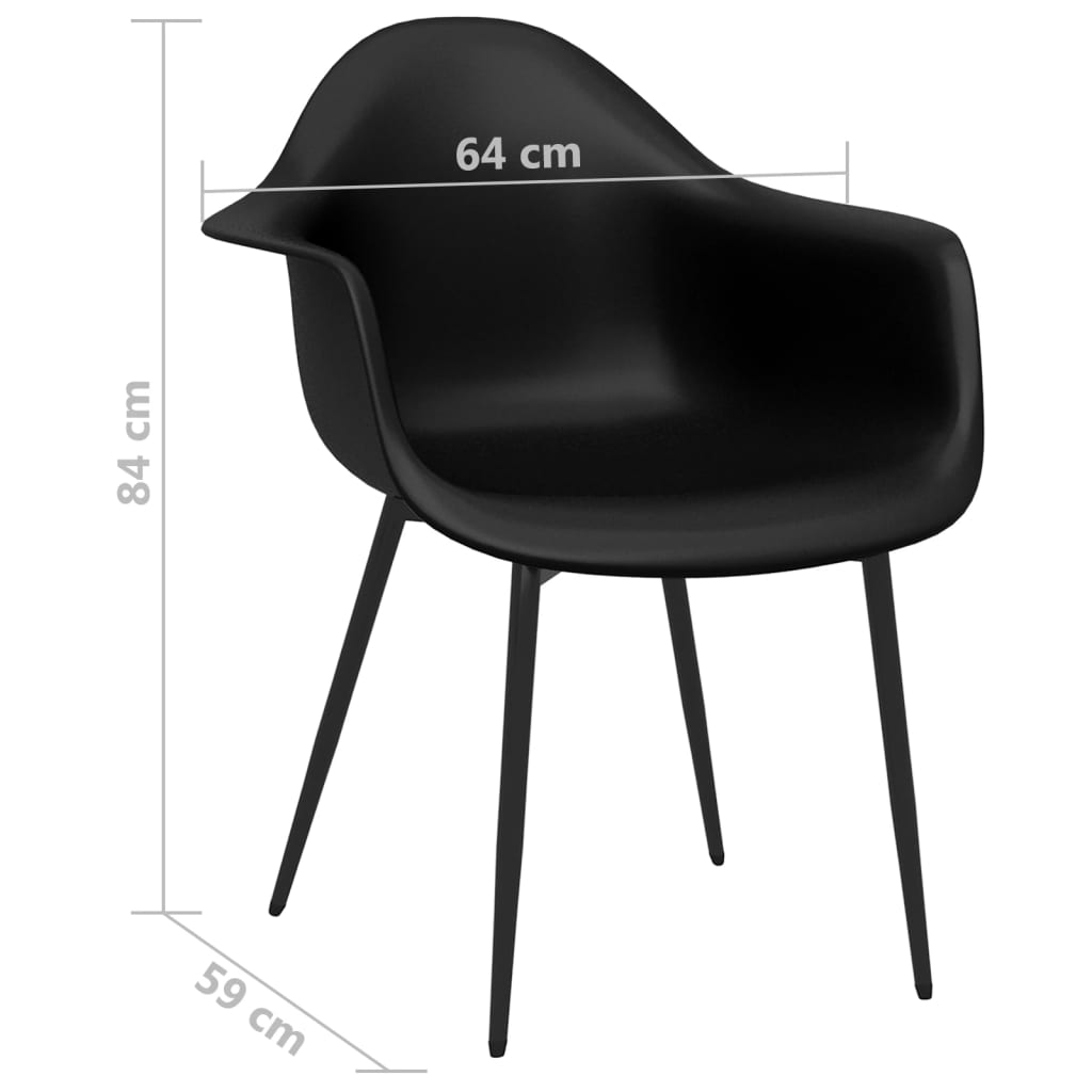 vidaXL Esszimmerstühle 2 Stk. Schwarz PP