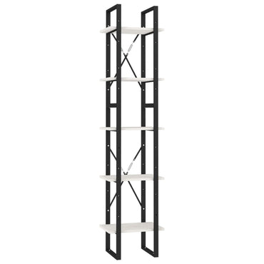 vidaXL Bücherregal 5 Fächer Weiß 40x30x175 cm Massivholz Kiefer
