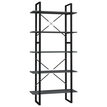 vidaXL Étagère à livres à 5 niveaux gris 80x30x175 cm en bois d'ingénierie