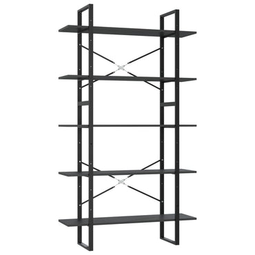 vidaXL Bücherregal 5 Fächer Grau 100x30x175 cm Holzwerkstoff