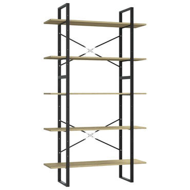 vidaXL Bücherregal 5 Fächer Sonoma-Eiche 100x30x175 cm Holzwerkstoff