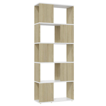 vidaXL Bibliothèque Cloison de séparation Blanc Chêne Sonoma 60x24x155 cm