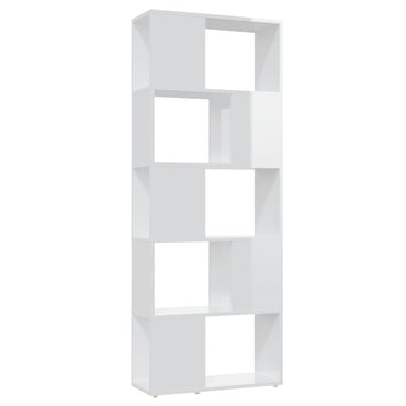 vidaXL Bibliothèque cloison blanc brillant 60x24x155 cm